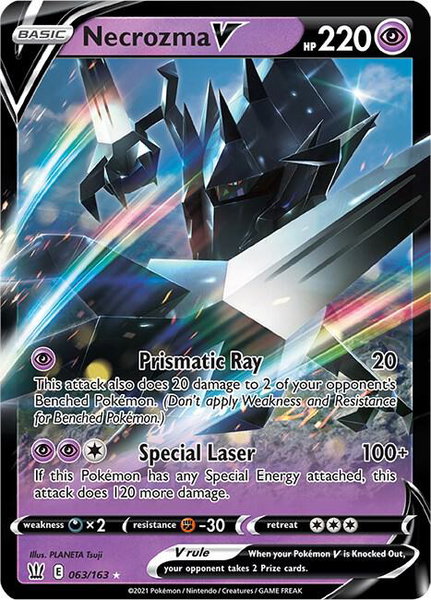 Necrozma V trading card from SWSH05: Battle Styles Necrozma V - SWSH05: Battle Styles Pokémon trading card