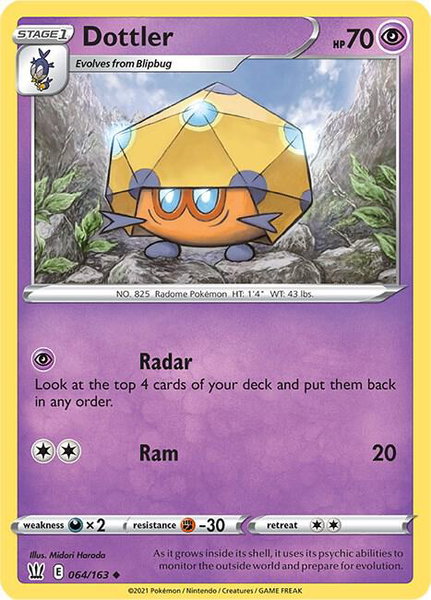 Dottler - SWSH05: Battle Styles Pokémon trading card