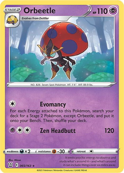 Orbeetle - SWSH05: Battle Styles Pokémon trading card