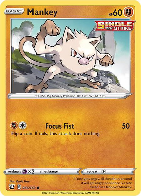 Mankey - SWSH05: Battle Styles Pokémon trading card