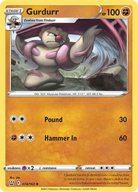 Gurdurr - SWSH05: Battle Styles (SWSH05) #074/163 - Uncommon Pokémon Trading Card