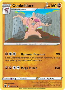 Conkeldurr - SWSH05: Battle Styles (SWSH05) #075/163 - Rare Pokémon Trading Card