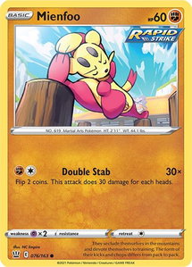 Mienfoo - SWSH05: Battle Styles (SWSH05) #076/163 - Common Pokémon Trading Card