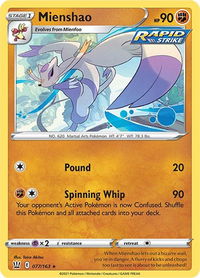 Mienshao - SWSH05: Battle Styles (SWSH05) #077/163 - Rare Pokémon Trading Card