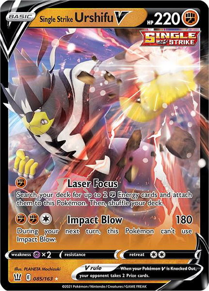 Single Strike Urshifu V trading card from SWSH05: Battle Styles Single Strike Urshifu V - SWSH05: Battle Styles Pokémon trading card