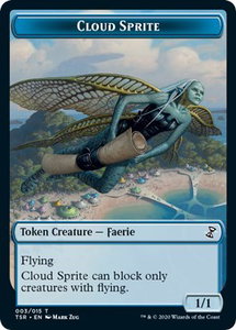 Cloud Sprite Token - Time Spiral: Remastered (TSR) #3 - Token Magic: The Gathering Trading Card
