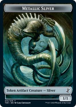 Metallic Sliver Token trading card from Time Spiral: Remastered Metallic Sliver Token - Time Spiral: Remastered Magic: The Gathering trading card