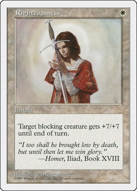 Righteousness - Fifth Edition Magic: The Gathering trading card