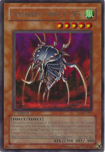 Ultimate Insect LV5 trading card from Flaming Eternity Ultimate Insect LV5 - Flaming Eternity YuGiOh trading card