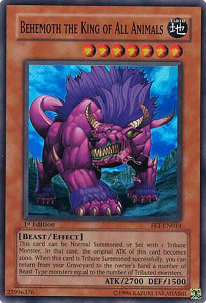 Behemoth the King of All Animals - Flaming Eternity YuGiOh trading card