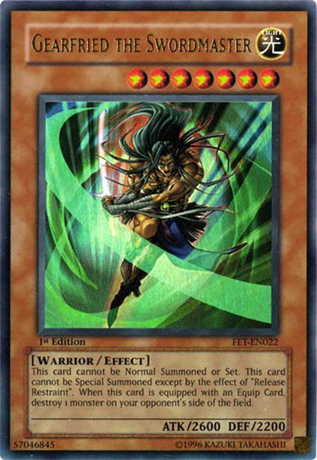 Gearfried the Swordmaster - Flaming Eternity YuGiOh trading card