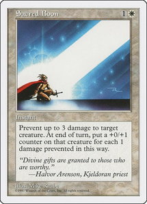 Sacred Boon - Fifth Edition (5ED) #57 - Uncommon Magic: The Gathering Trading Card