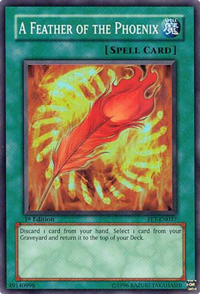 A Feather of the Phoenix - Flaming Eternity YuGiOh trading card