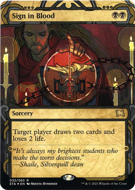 Sign in Blood (Foil Etched) - Strixhaven: Mystical Archives Magic: The Gathering trading card
