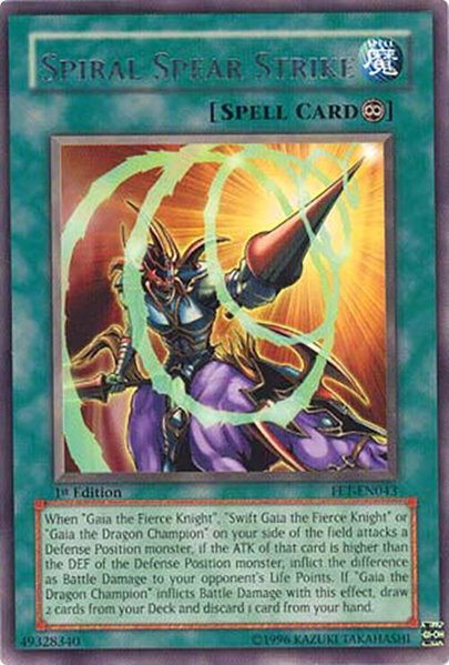 Spiral Spear Strike trading card from Flaming Eternity Spiral Spear Strike - Flaming Eternity YuGiOh trading card