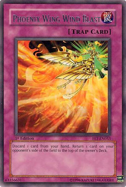 Phoenix Wing Wind Blast trading card from Flaming Eternity Phoenix Wing Wind Blast - Flaming Eternity YuGiOh trading card