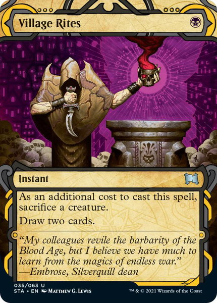 Village Rites trading card from Strixhaven: Mystical Archives Village Rites - Strixhaven: Mystical Archives Magic: The Gathering trading card