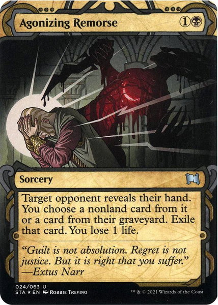 Agonizing Remorse (Foil Etched) trading card from Strixhaven: Mystical Archives Agonizing Remorse (Foil Etched) - Strixhaven: Mystical Archives Magic: The Gathering trading card