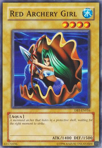 Red Archery Girl trading card from Dark Beginning 1 Red Archery Girl - Dark Beginning 1 YuGiOh trading card