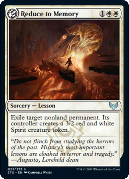 Reduce to Memory - Strixhaven: School of Mages Magic: The Gathering trading card