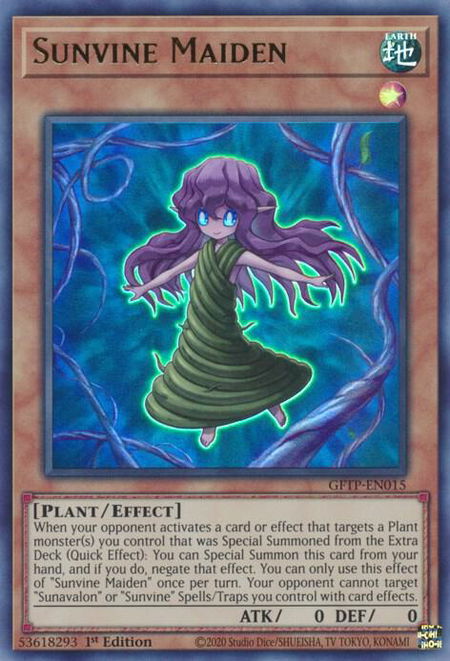 Sunvine Maiden - Ghosts From the Past YuGiOh trading card