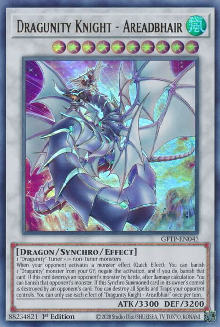 Dragunity Knight - Areadbhair - Ghosts From the Past YuGiOh trading card