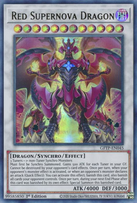 Red Supernova Dragon trading card from Ghosts From the Past Red Supernova Dragon - Ghosts From the Past YuGiOh trading card