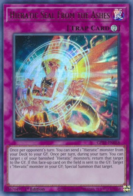 Hieratic Seal From the Ashes - Ghosts From the Past YuGiOh trading card