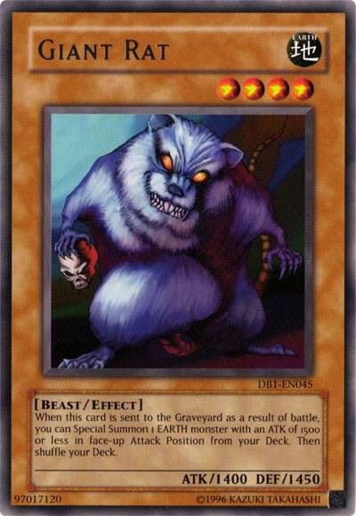 Giant Rat trading card from Dark Beginning 1 Giant Rat - Dark Beginning 1 YuGiOh trading card