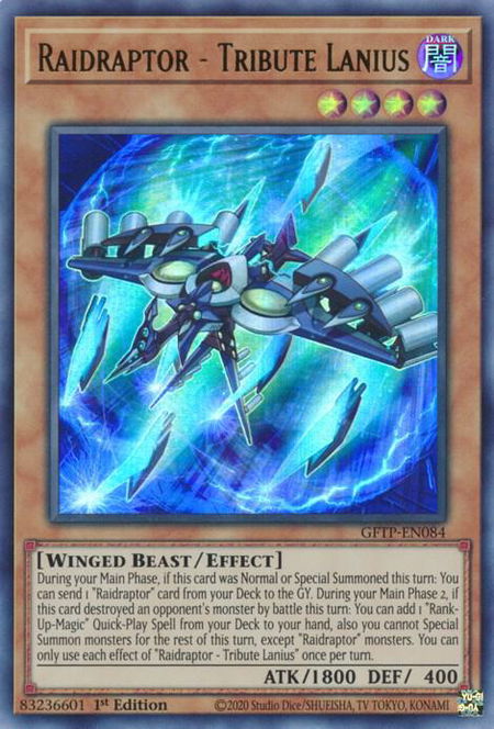 Raidraptor - Tribute Lanius - Ghosts From the Past YuGiOh trading card