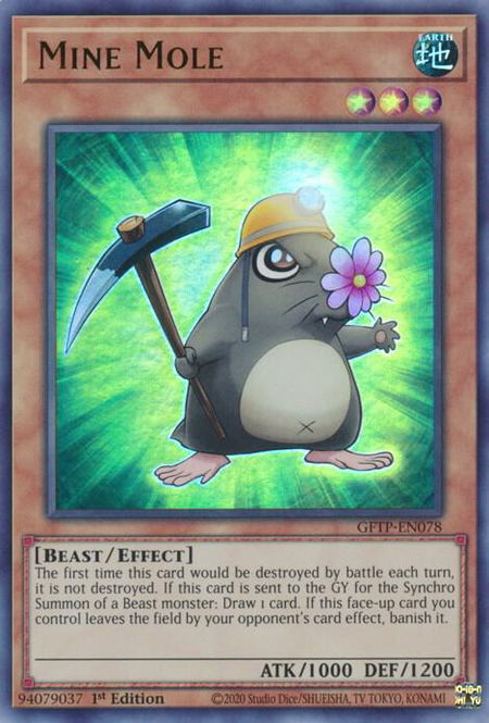 Mine Mole trading card from Ghosts From the Past Mine Mole - Ghosts From the Past YuGiOh trading card