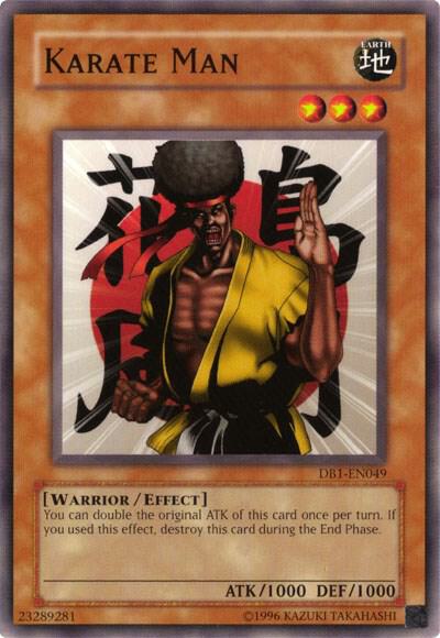 Karate Man trading card from Dark Beginning 1 Karate Man - Dark Beginning 1 YuGiOh trading card