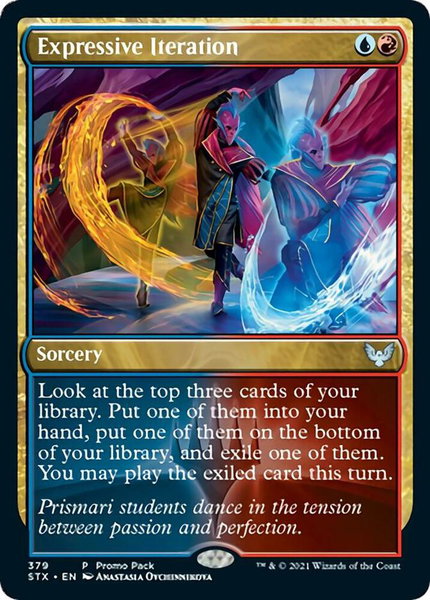 Expressive Iteration trading card from Promo Pack: Strixhaven Expressive Iteration - Promo Pack: Strixhaven Magic: The Gathering trading card