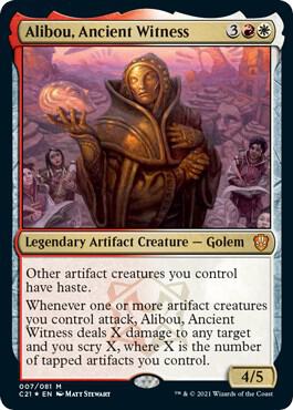 Alibou, Ancient Witness trading card from Commander 2021 Alibou, Ancient Witness - Commander 2021 Magic: The Gathering trading card