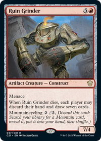 Ruin Grinder - Commander 2021 (C21) #57 - Rare Magic: The Gathering Trading Card