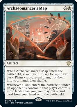 Archaeomancer's Map trading card from Commander 2021 Archaeomancer's Map - Commander 2021 Magic: The Gathering trading card