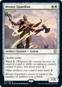 Bronze Guardian - Commander 2021 (C21) #13 - Rare Magic: The Gathering Trading Card