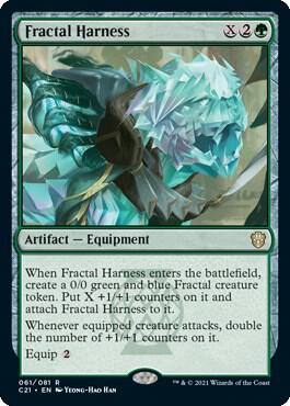 Fractal Harness trading card from Commander 2021 Fractal Harness - Commander 2021 Magic: The Gathering trading card