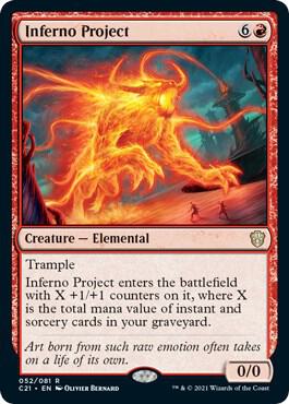 Inferno Project trading card from Commander 2021 Inferno Project - Commander 2021 Magic: The Gathering trading card
