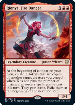 Rionya, Fire Dancer - Commander 2021 Magic: The Gathering trading card