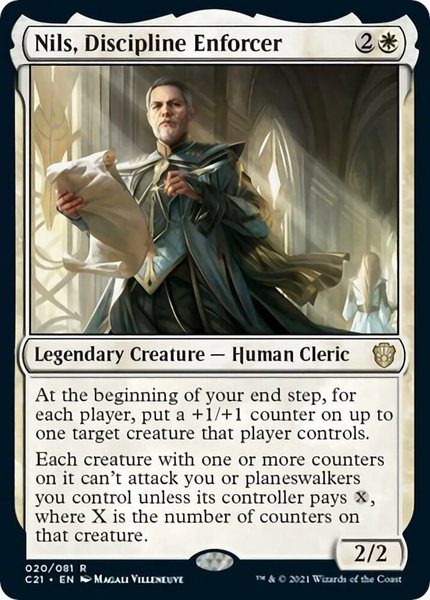 Nils, Discipline Enforcer trading card from Commander 2021 Nils, Discipline Enforcer - Commander 2021 Magic: The Gathering trading card