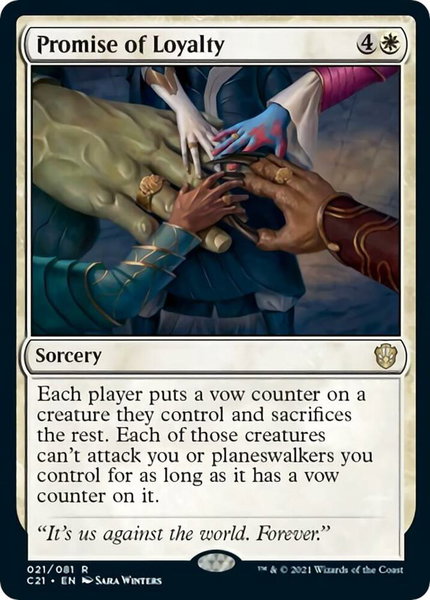 Promise of Loyalty trading card from Commander 2021 Promise of Loyalty - Commander 2021 Magic: The Gathering trading card