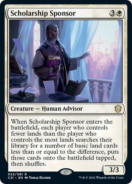Scholarship Sponsor trading card from Commander 2021 Scholarship Sponsor - Commander 2021 Magic: The Gathering trading card
