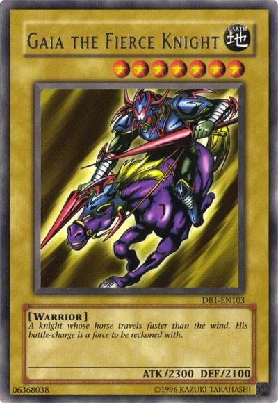 Gaia The Fierce Knight trading card from Dark Beginning 1 Gaia The Fierce Knight - Dark Beginning 1 YuGiOh trading card