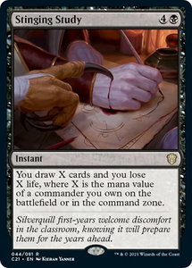Stinging Study - Commander 2021 (C21) #44 - Rare Magic: The Gathering Trading Card