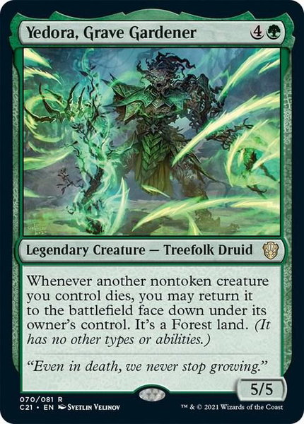 Yedora, Grave Gardener trading card from Commander 2021 Yedora, Grave Gardener - Commander 2021 Magic: The Gathering trading card