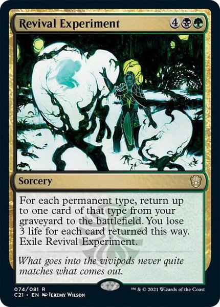 Revival Experiment trading card from Commander 2021 Revival Experiment - Commander 2021 Magic: The Gathering trading card