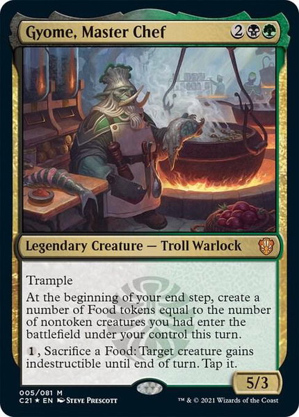 Gyome, Master Chef trading card from Commander 2021 Gyome, Master Chef - Commander 2021 Magic: The Gathering trading card