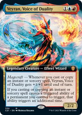 Veyran, Voice of Duality (Extended Art) - Commander 2021 Magic: The Gathering trading card
