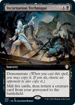 Incarnation Technique (Extended Art) - Commander 2021 Magic: The Gathering trading card